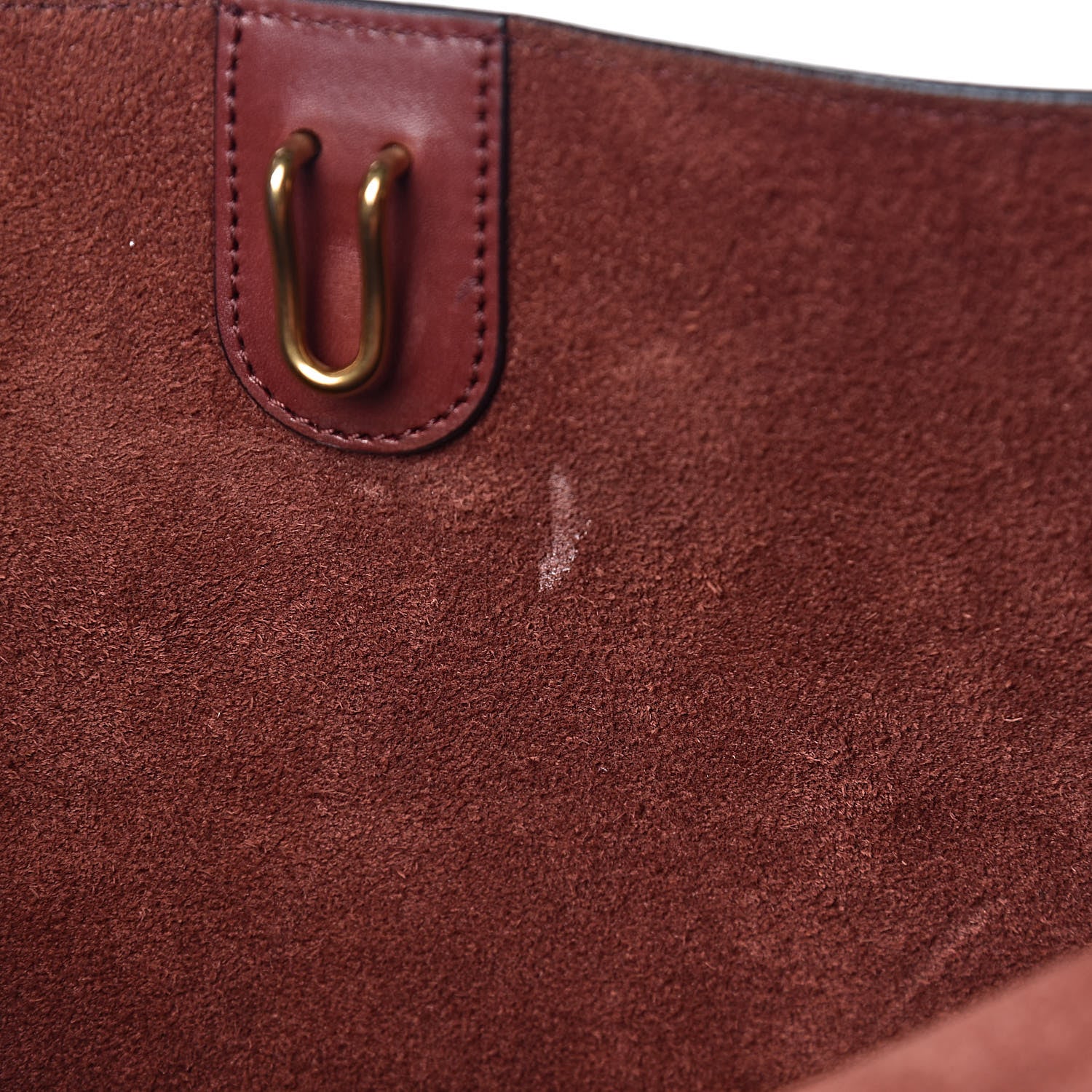 Celine Natural Calfskin Sangle Bucket Bag Red Wood 14 of 18