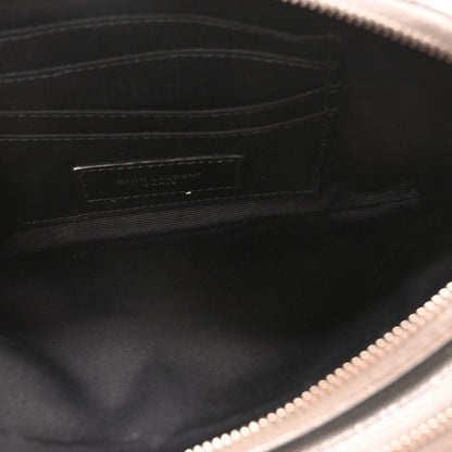 Saint Laurent Metallic Lambskin Quilted Mini Becky Double Zip Bag Argento 5 of 10