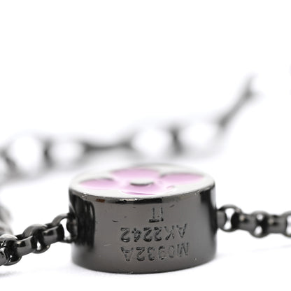 Louis Vuitton Metal Enamel Monogram Party Bracelet Black Multicolor 4 of 5