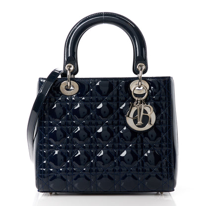 Christian Dior Patent Cannage Medium Lady Dior Navy Blue 1 of 10