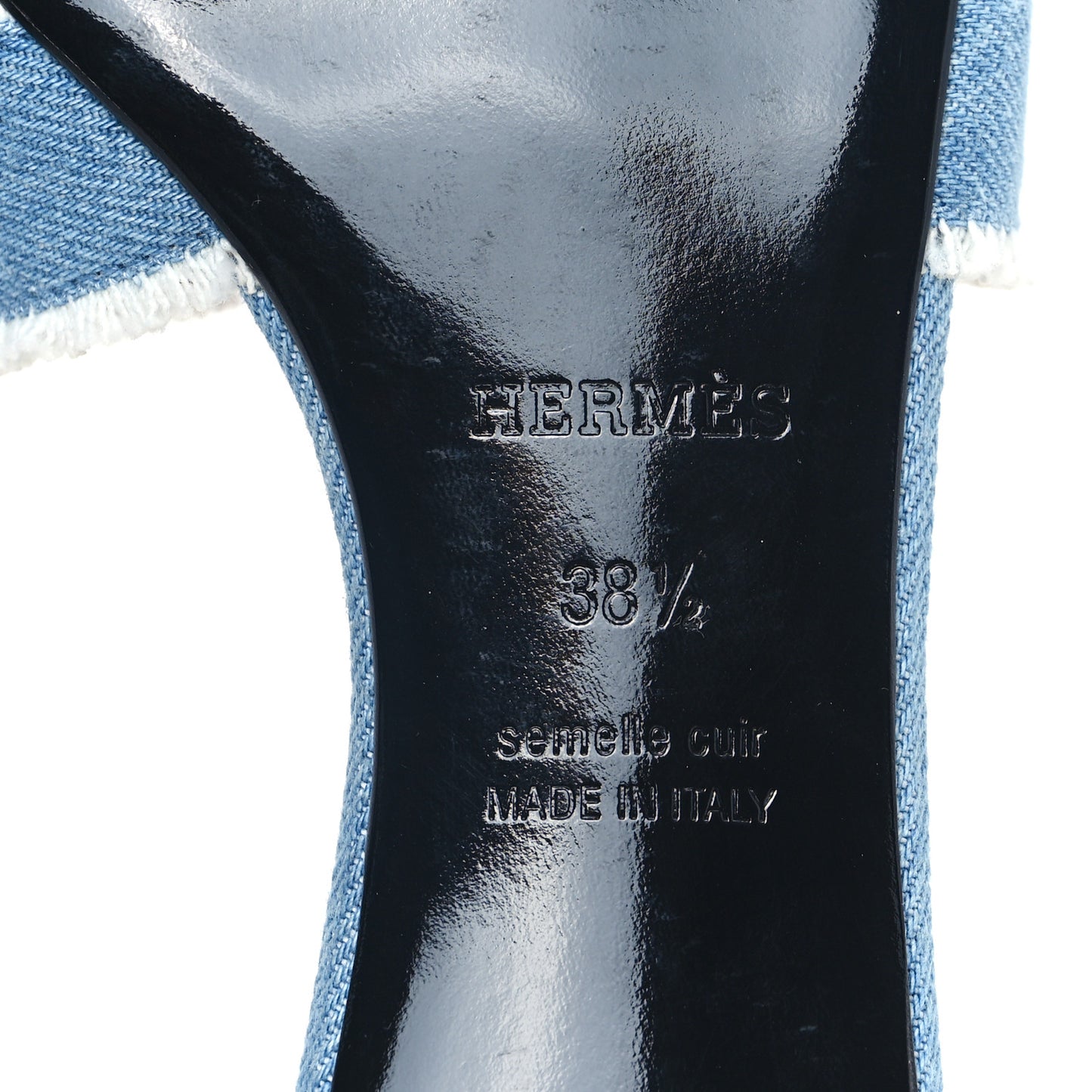 Denim Fringe Oasis Sandals 38.5 Bleu Clair