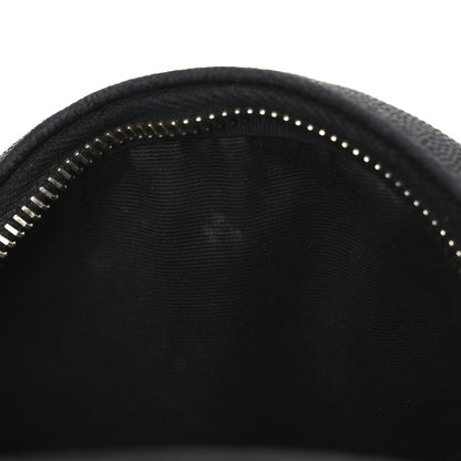 Saint Laurent Grain De Poudre Matelasse Chevron Quilted Round Vinyle Camera Bag Black 11 of 12