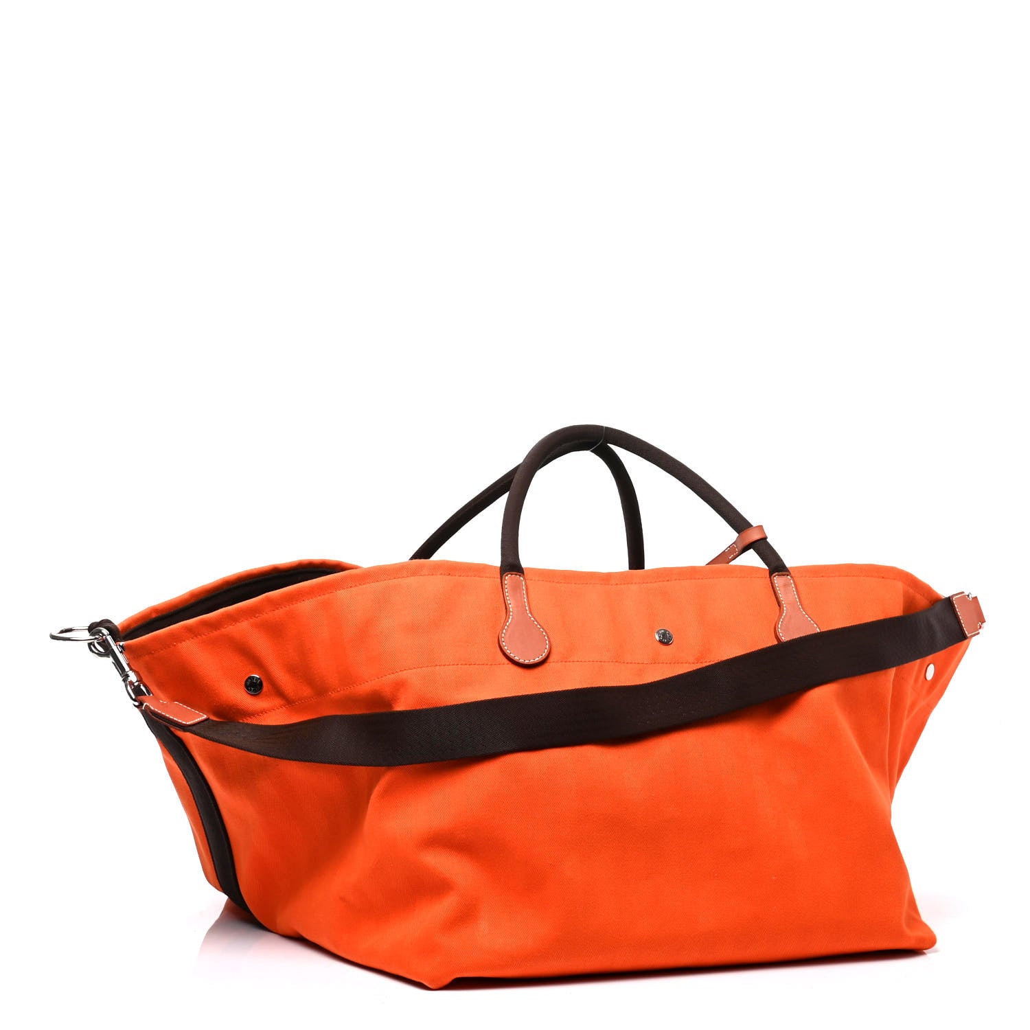 Hermes Toile Fourre Tout du Cavalier Carryall Tote Orange 2 of 4