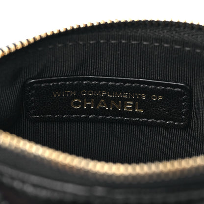 Chanel Lambskin Quilted Small No. 5 Cosmetic Case Black 7 of 9