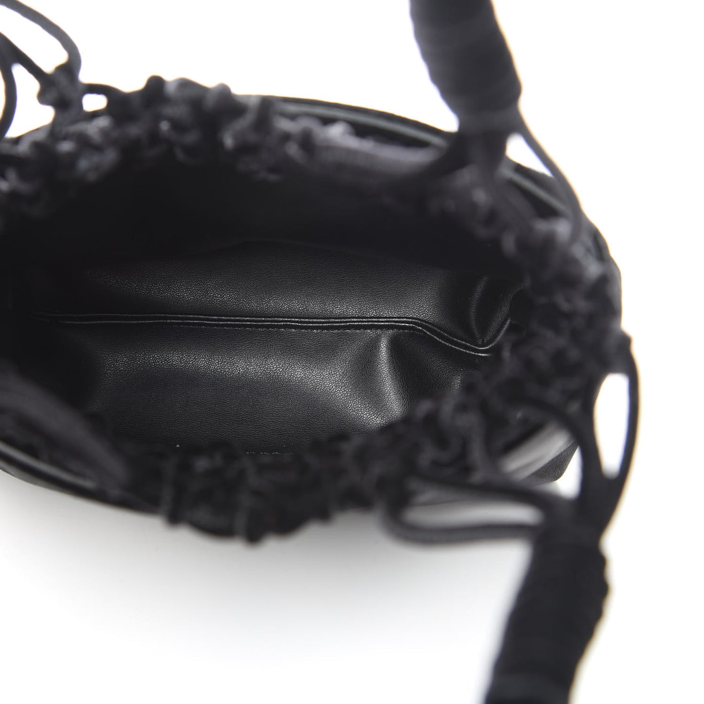 Velvet Crystal Logo Knotted Tote Black