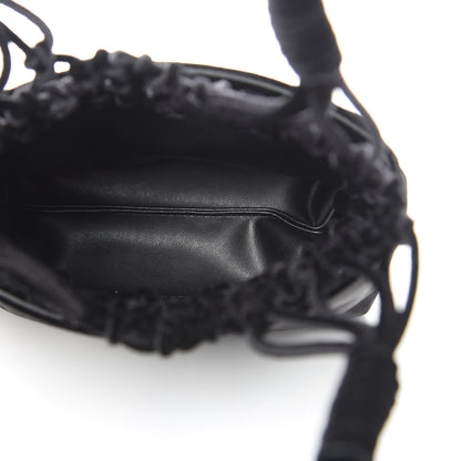 Stella McCartney Velvet Crystal Logo Knotted Tote Black 5 of 9