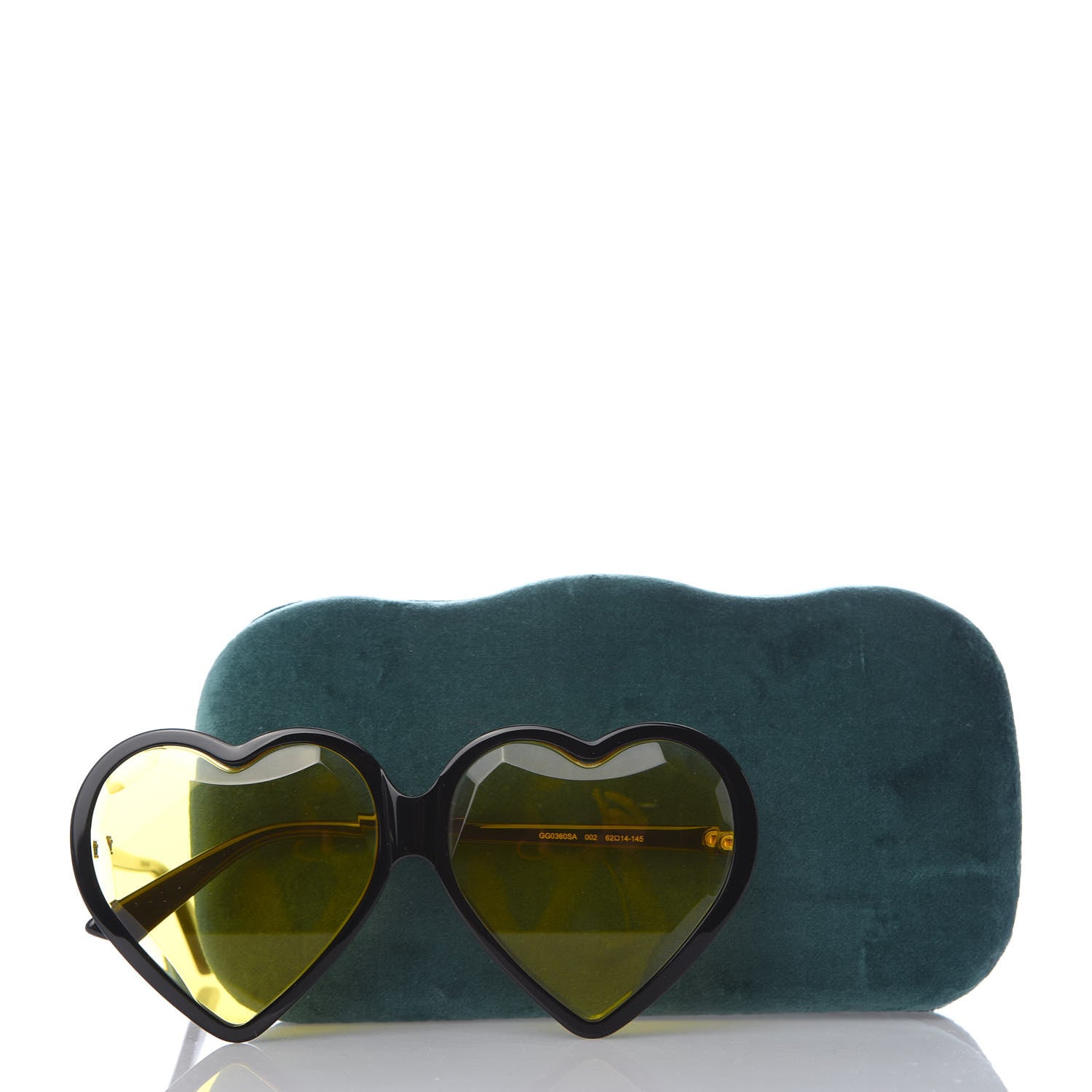 Gucci Acetate Hollywood Forever Heart Sunglasses GG0360SA Black Yellow 7 of 7