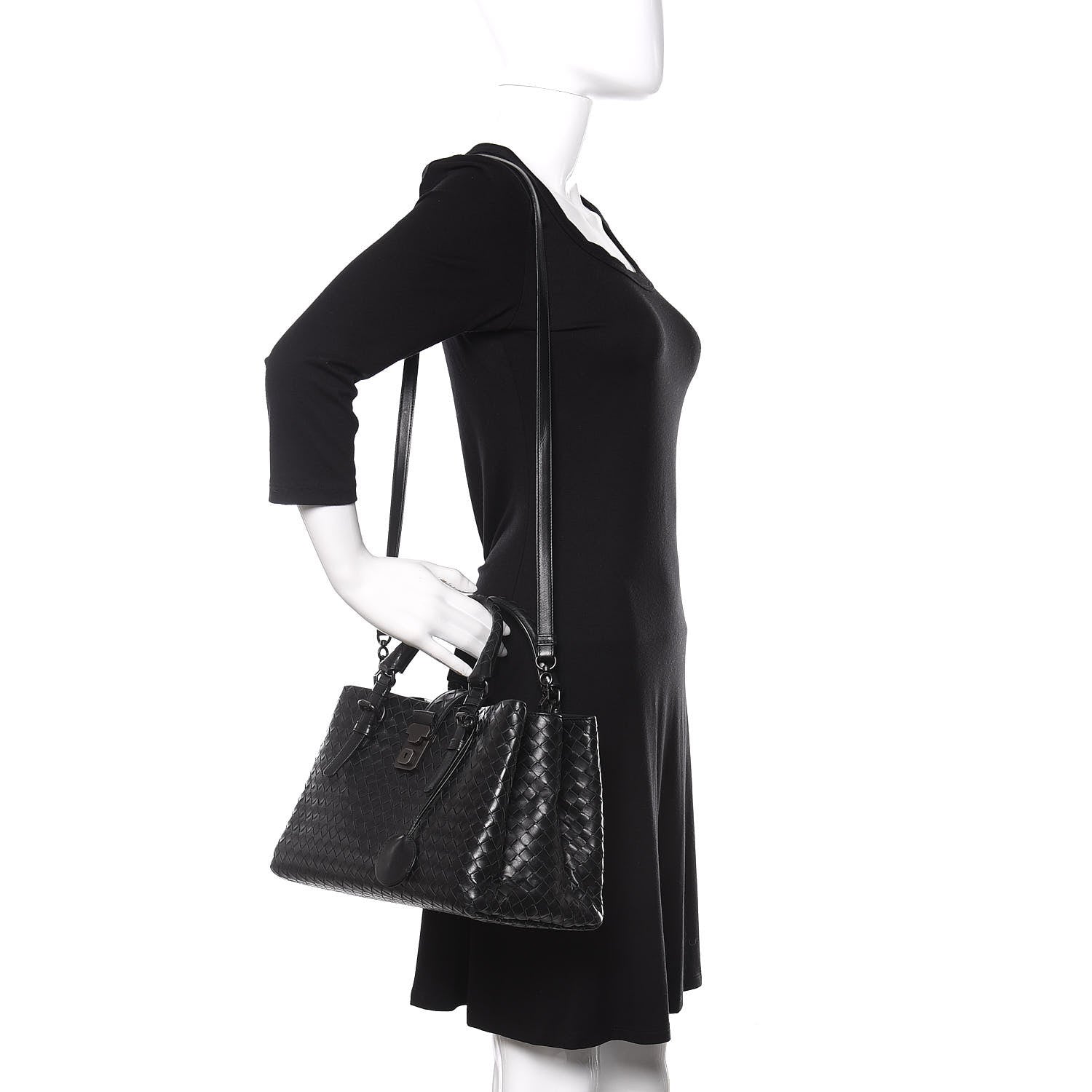Bottega Veneta Light Calf Intrecciato Small Roma Black 2 of 13
