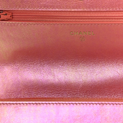 Chanel Iridescent Calfskin Quilted Chanel 19 Wallet On Chain WOC Pink 17 of 19