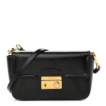 Prada Saffiano Lux Sound Crossbody Bag Black 1 of 14