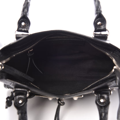 Balenciaga Chevre Silver Metallic Edge Hardware Mini City Black 5 of 9