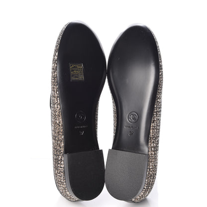 Chanel Fantasy Fabric Grosgrain CC Mocassin Loafers 37 Pink Black 5 of 9