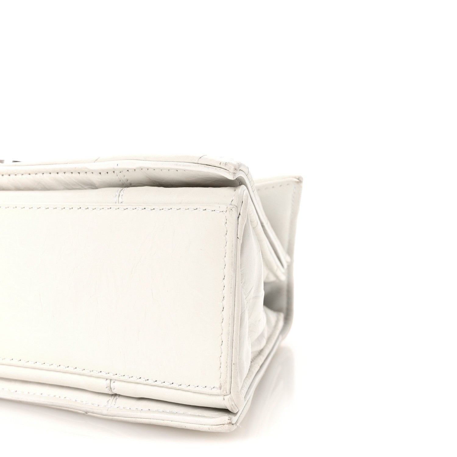 Balenciaga Crushed Calfskin Quilted Small Crush Chain Bag Optic White 8 of 9