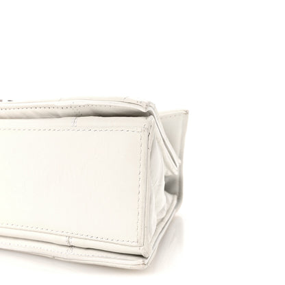 Balenciaga Crushed Calfskin Quilted Small Crush Chain Bag Optic White 8 of 9
