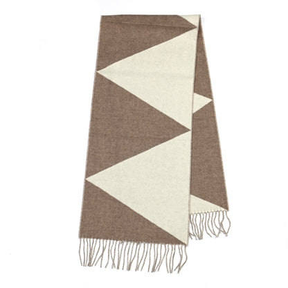Hermes Cashmere Casaque Zig Zag Muffler Etoupe Ivory 2 of 5