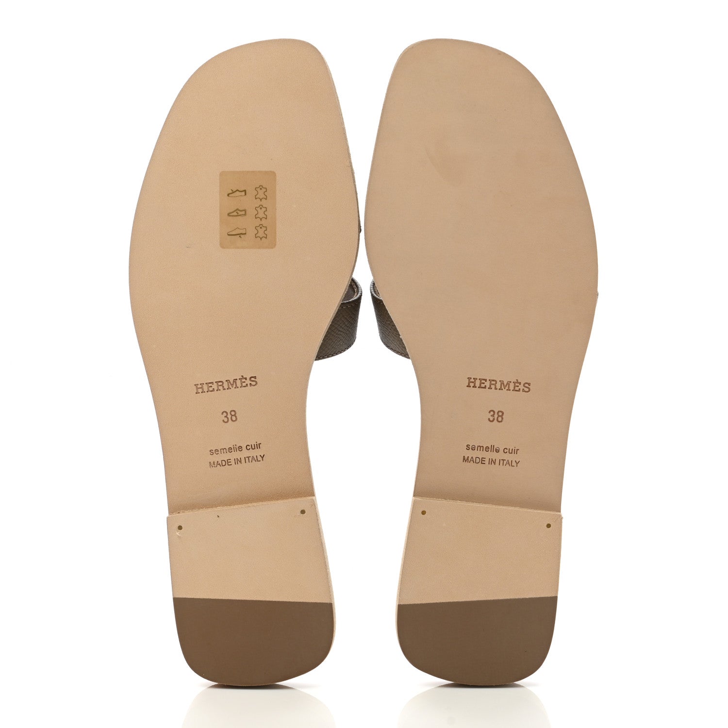 Hermes Epsom Oran Sandals 38 Etoupe 5 of 9