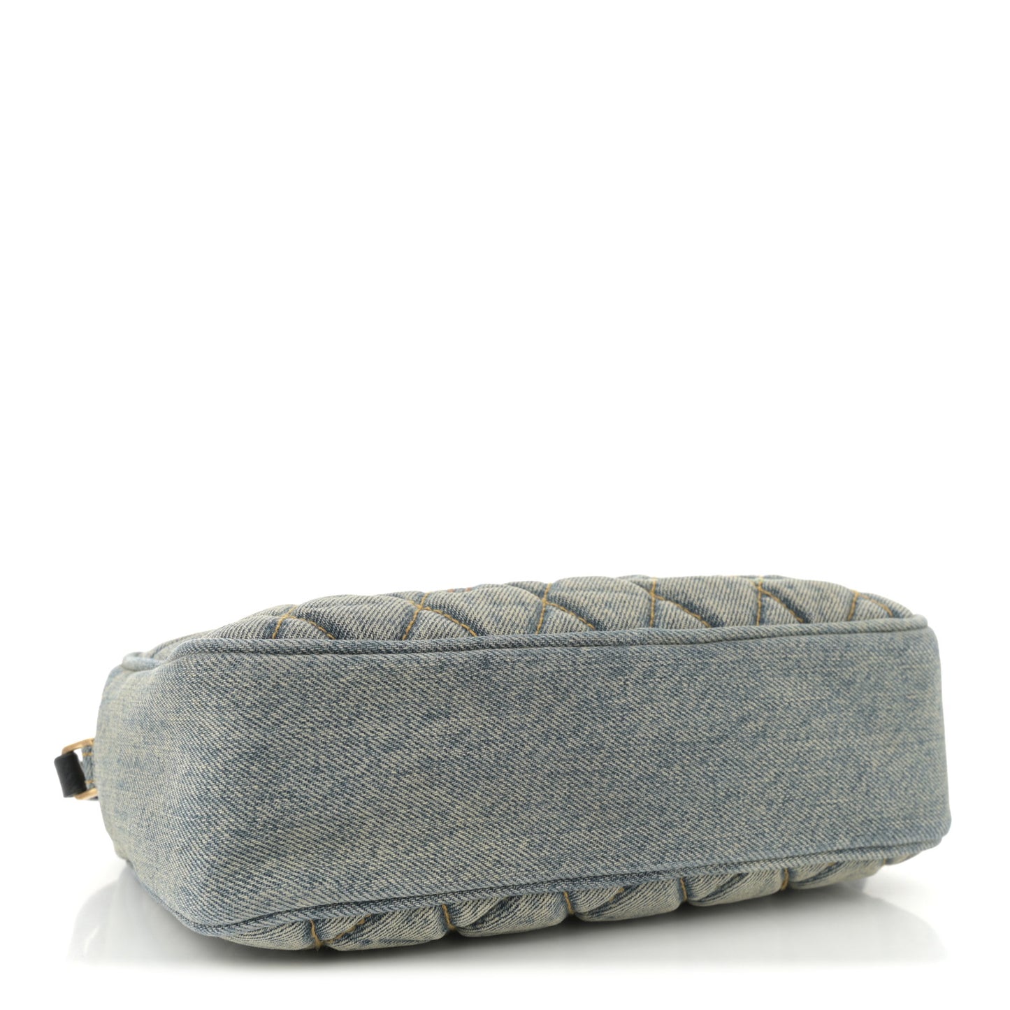 Denim Matelasse Quilted Summer Embroidered Classic Monogram Camera Bag Blue