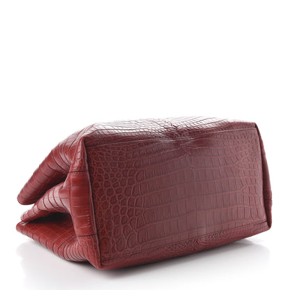 Bottega Veneta Soft Crocodile Fume Medium Roma Tote Blood 4 of 9