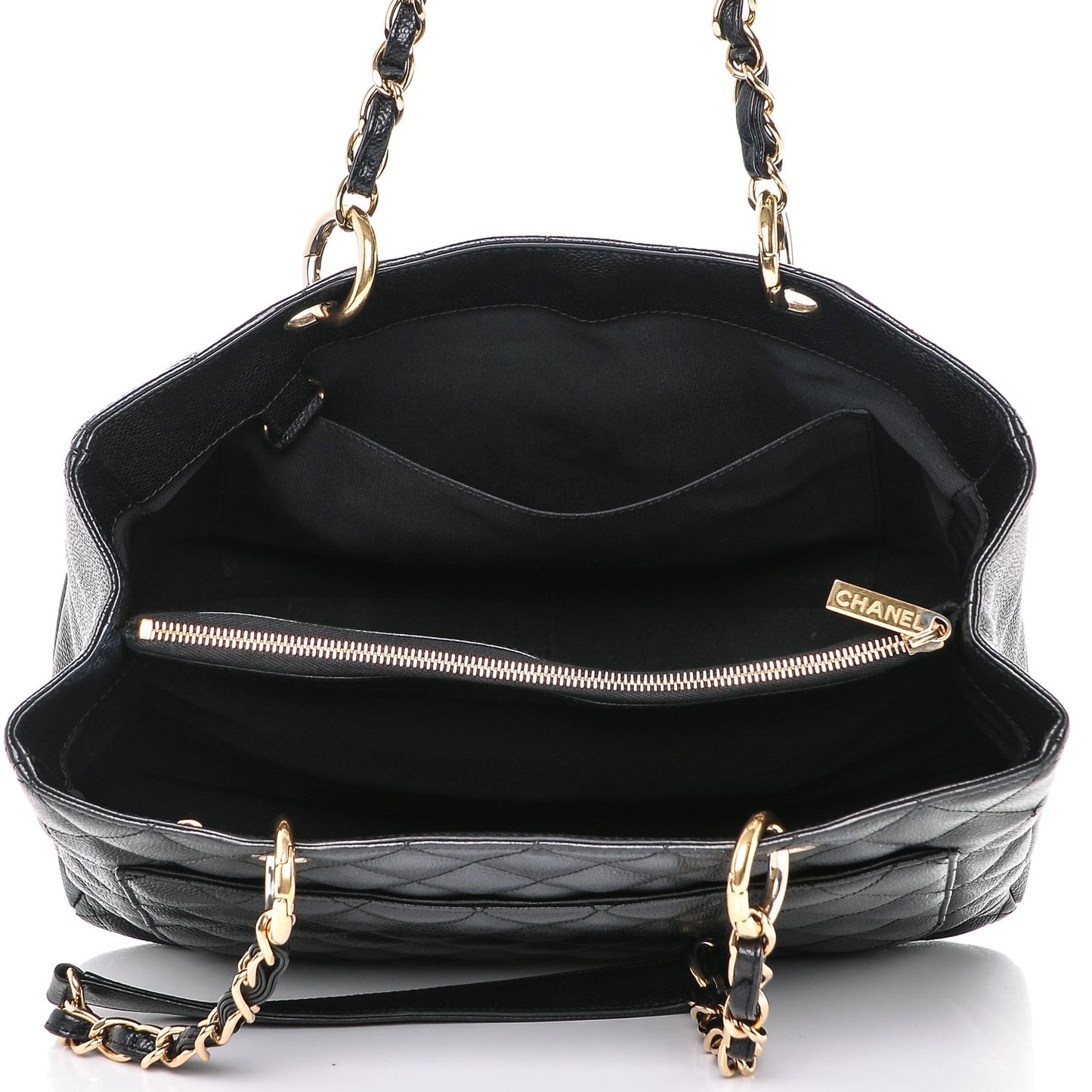 Caviar Quilted Grand Shopping Tote GST Black