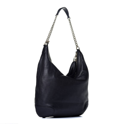 Gucci Pebbled Calfskin Medium Soho Chain Hobo Black 3 of 9