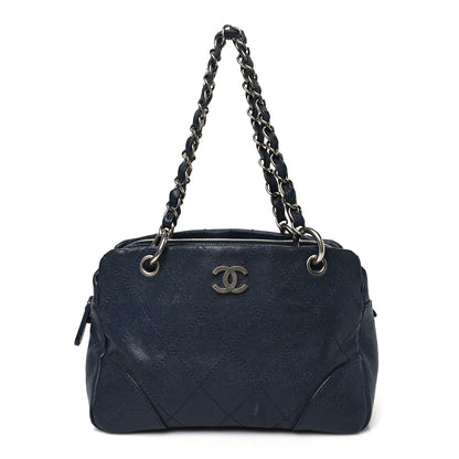 Chanel Distressed Caviar Outdoor Ligne Tote Navy 1 of 12