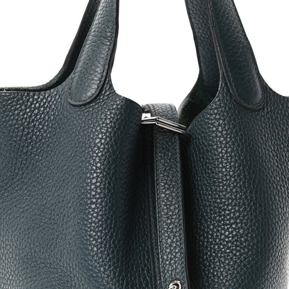 Hermes Taurillon Clemence Picotin Lock 18 PM Vert Cypress 8 of 10