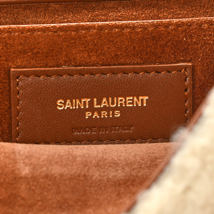 Saint Laurent Shearling Small Monogram Kate Satchel Beige 10 of 14