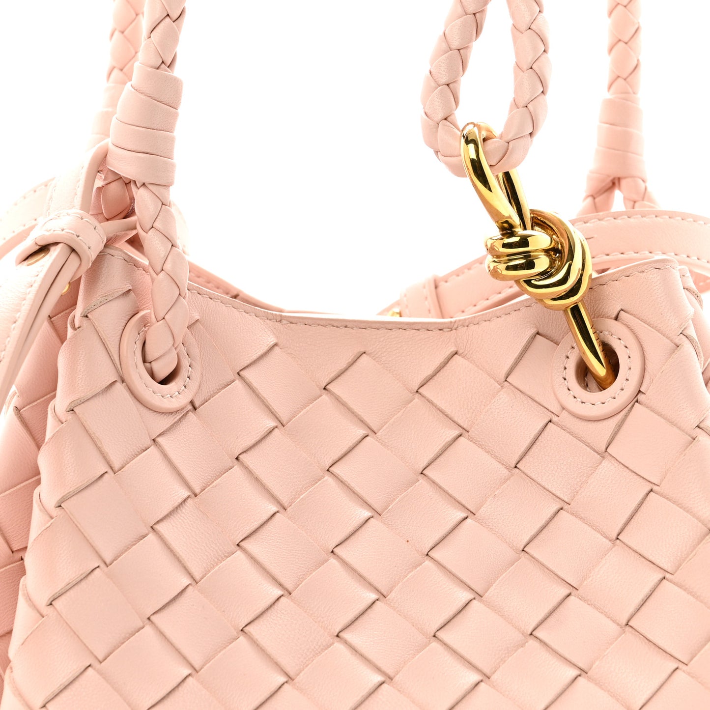 Nappa Intrecciato Small Parachute Shoulder Bag Cameo