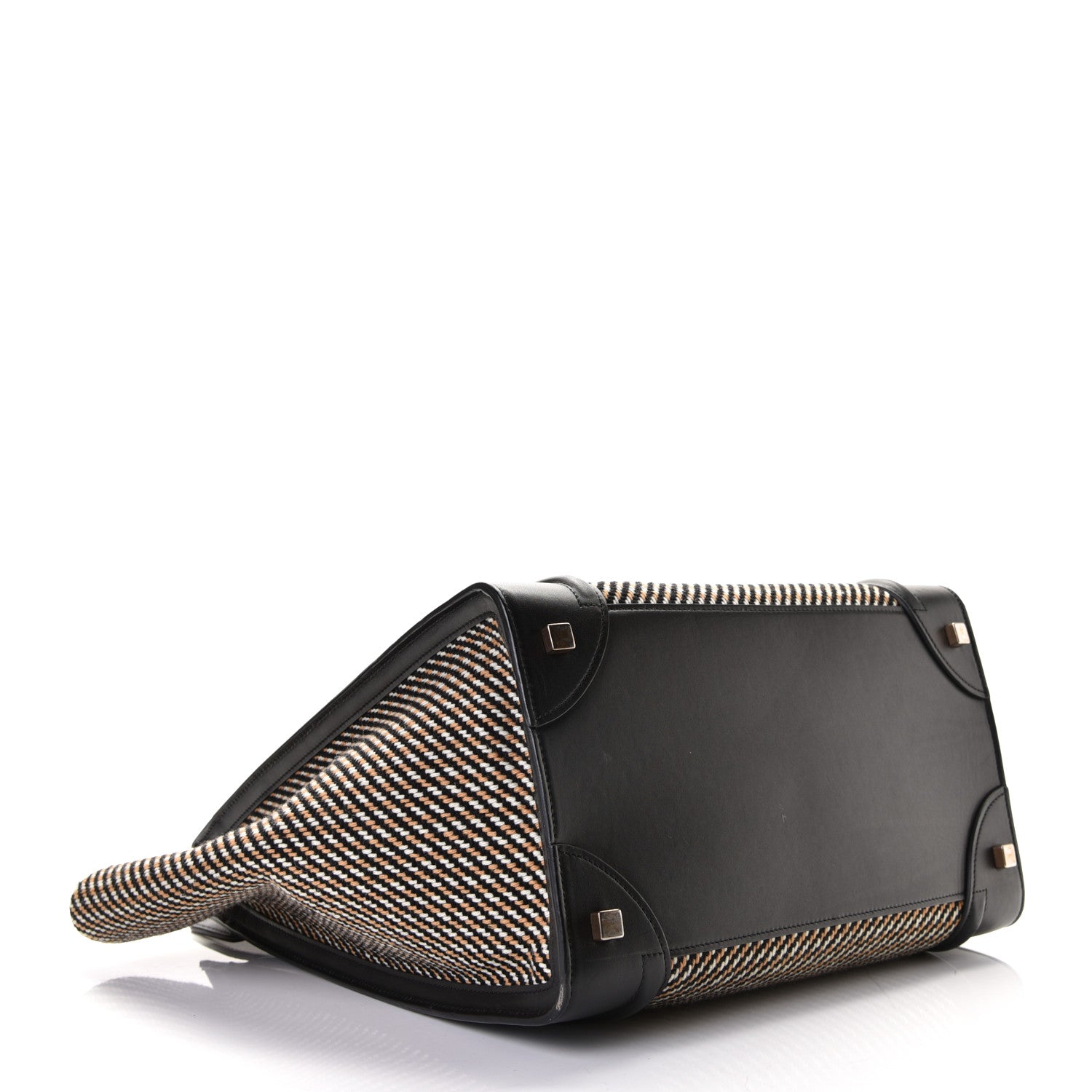 Celine Twill Smooth Calfskin Mini Luggage Dune Black 3 of 9
