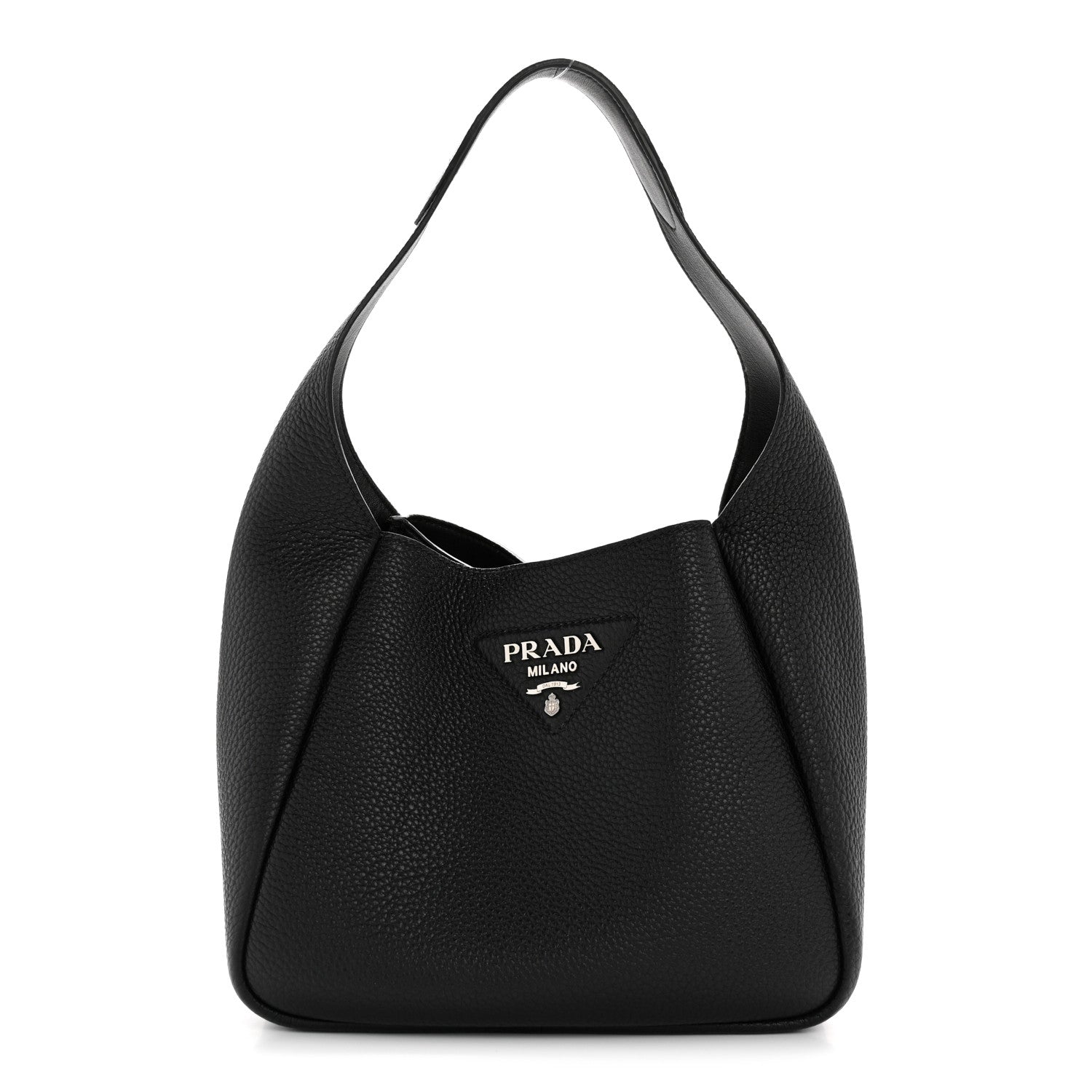Prada Vitello Daino Dynamique Hobo Black 1 of 12