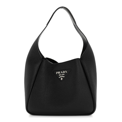 Prada Vitello Daino Dynamique Hobo Black 1 of 12