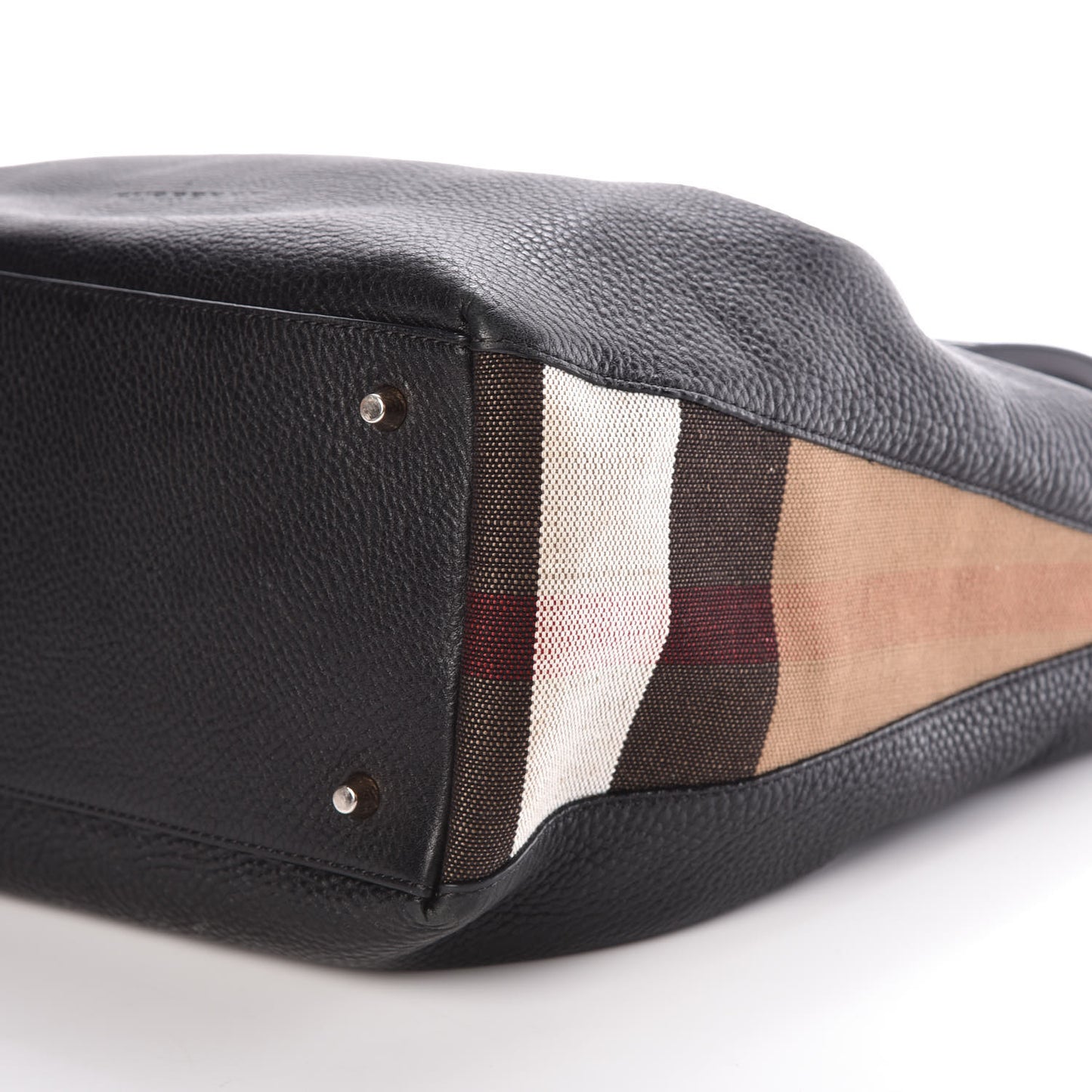 Grainy Calfskin House Check Medium Maidstone Black