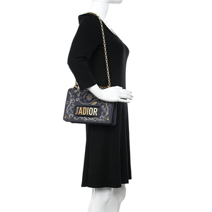 Christian Dior Denim Bead Embroidered J'Adior Chain Flap Bag Blue Multicolor 2 of 11