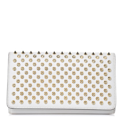Christian Louboutin Calfskin Macaron Spiked Flap Wallet White 1 of 15