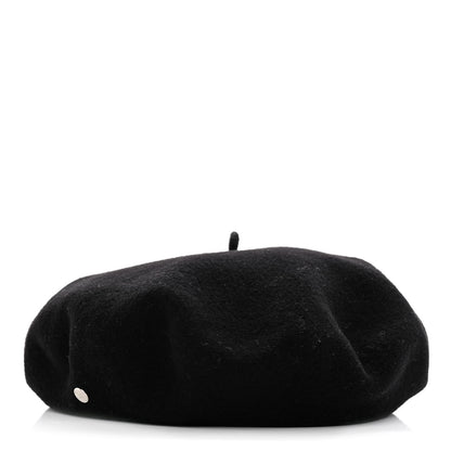 Hermes Merino Wool Silk Brides de Gala En Desordre Bonnie Beret 56 Black 1 of 9