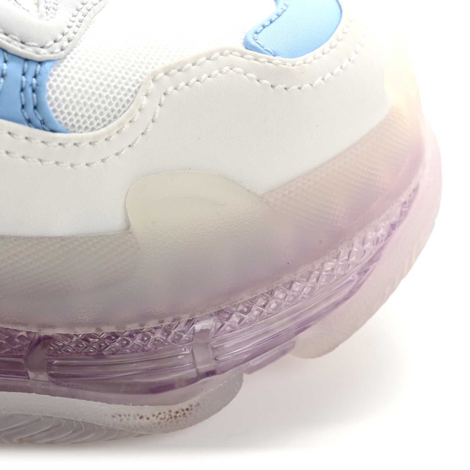 Balenciaga Fabric Mesh Clear Sole Womens Triple S Sneakers 36 Light Blue Grey Lilac White 11 of 12