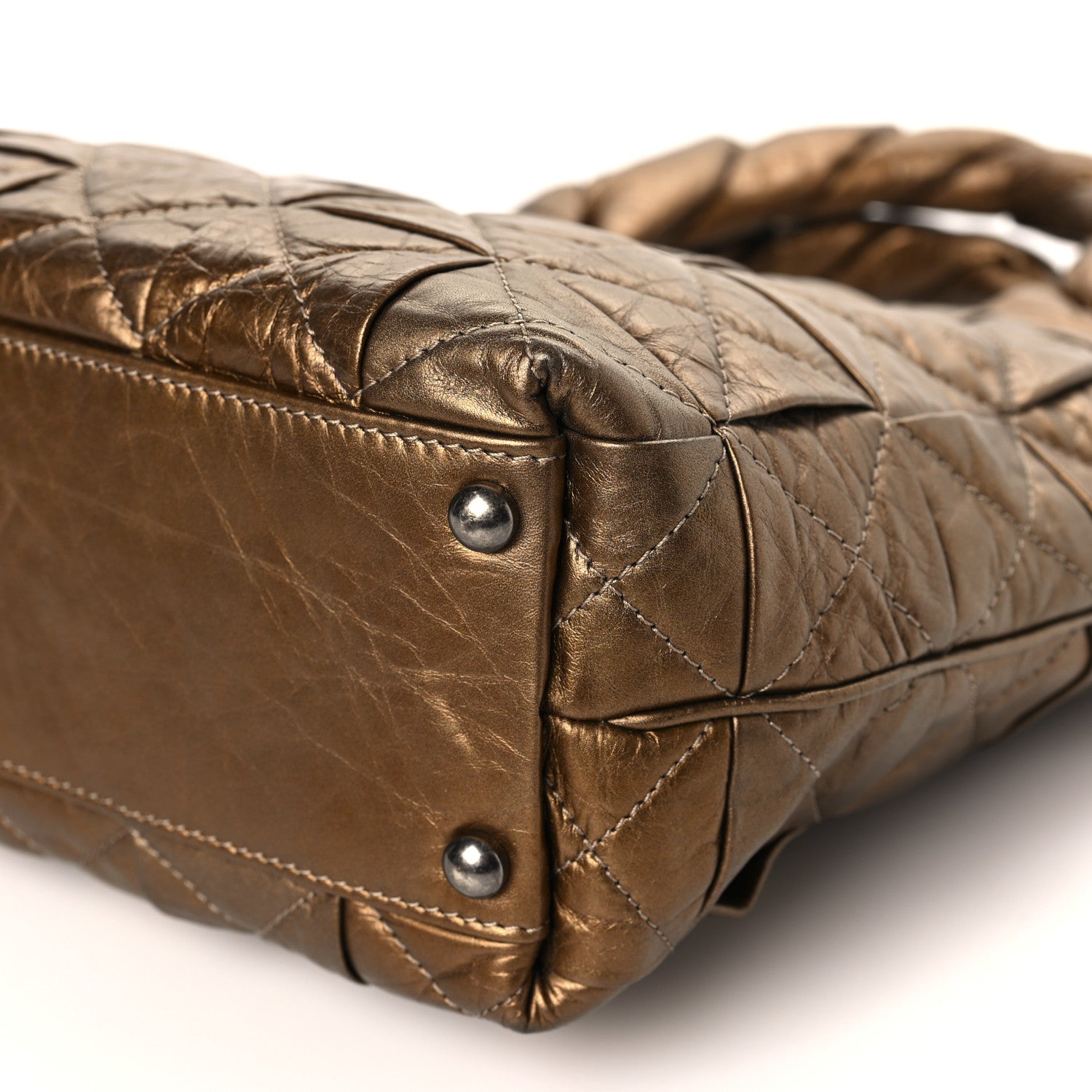 Chanel Metallic Aged Calfskin Quilted Small Origami Tote Bronze 9 of 9