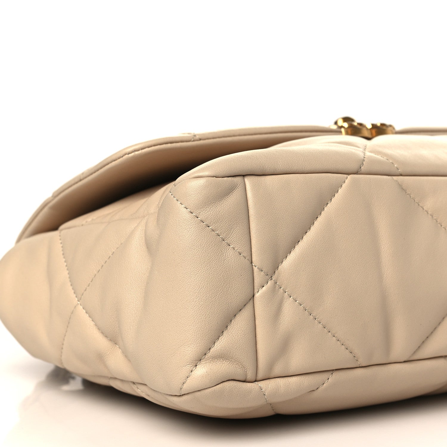 Chanel Lambskin Quilted Large Chanel 19 Flap Beige 8 of 9