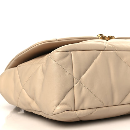 Chanel Lambskin Quilted Large Chanel 19 Flap Beige 8 of 9