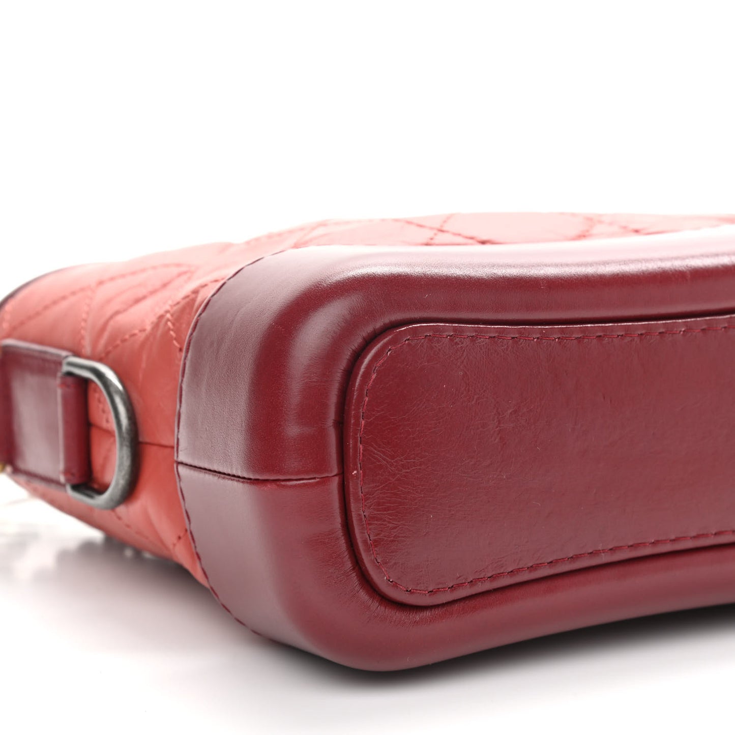 Aged Calfskin Quilted Small Gabrielle Hobo Red