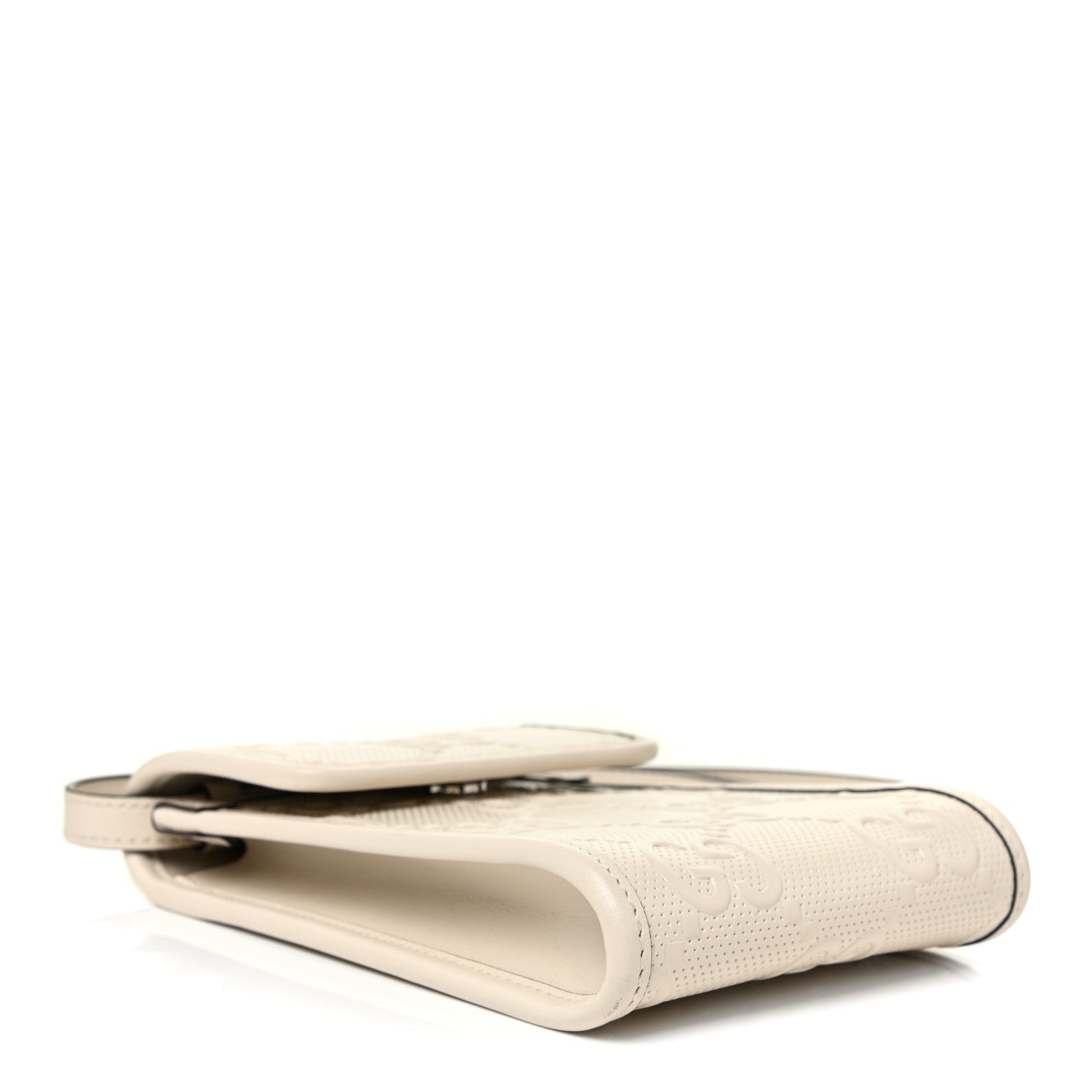 Gucci Calfskin GG Tennis Embossed Mini Crossbody Bag Mystic White 4 of 11