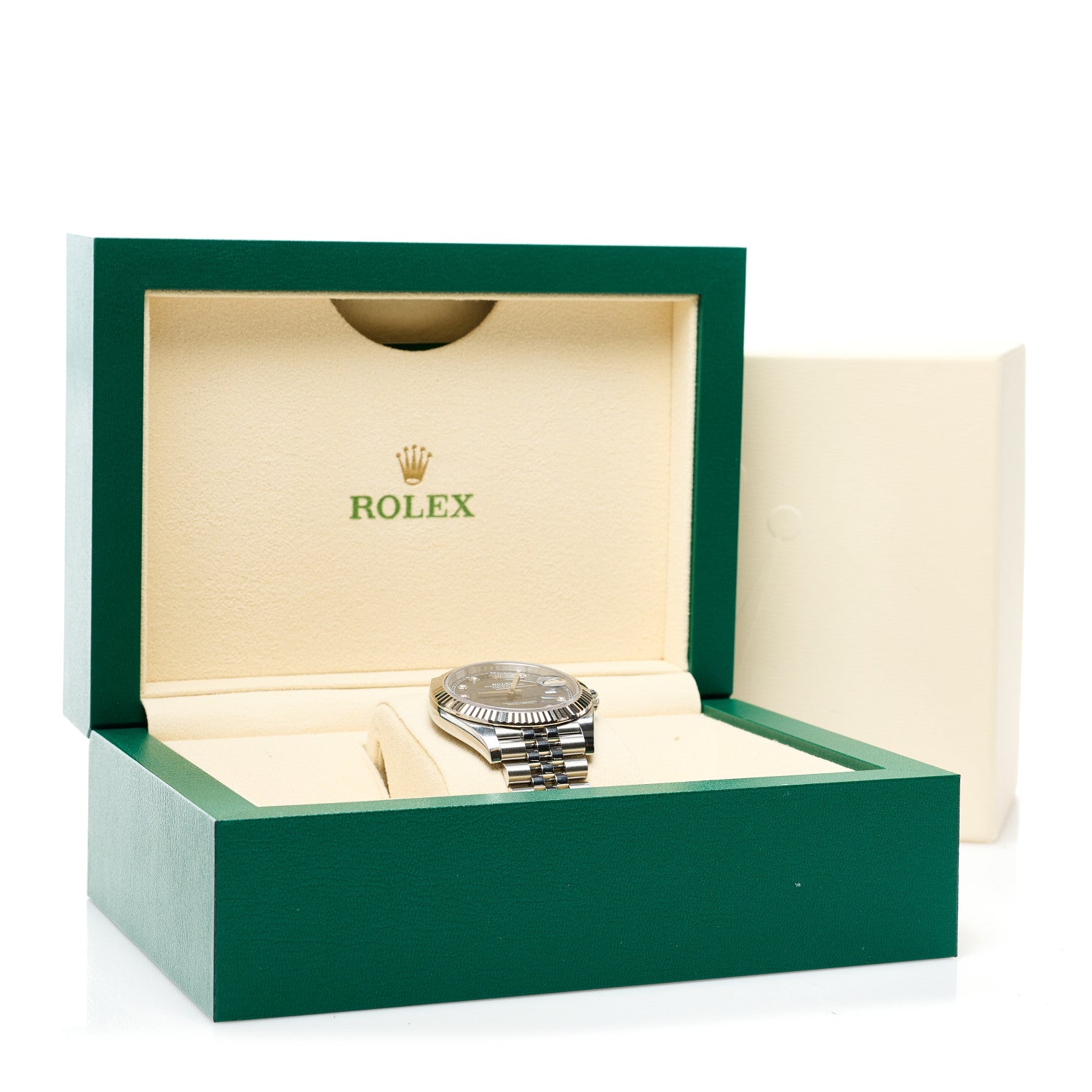 Rolex Stainless Steel 18K White Gold Diamond 41mm Oyster Perpetual Datejust Watch Bright Blue 126334 5 of 5