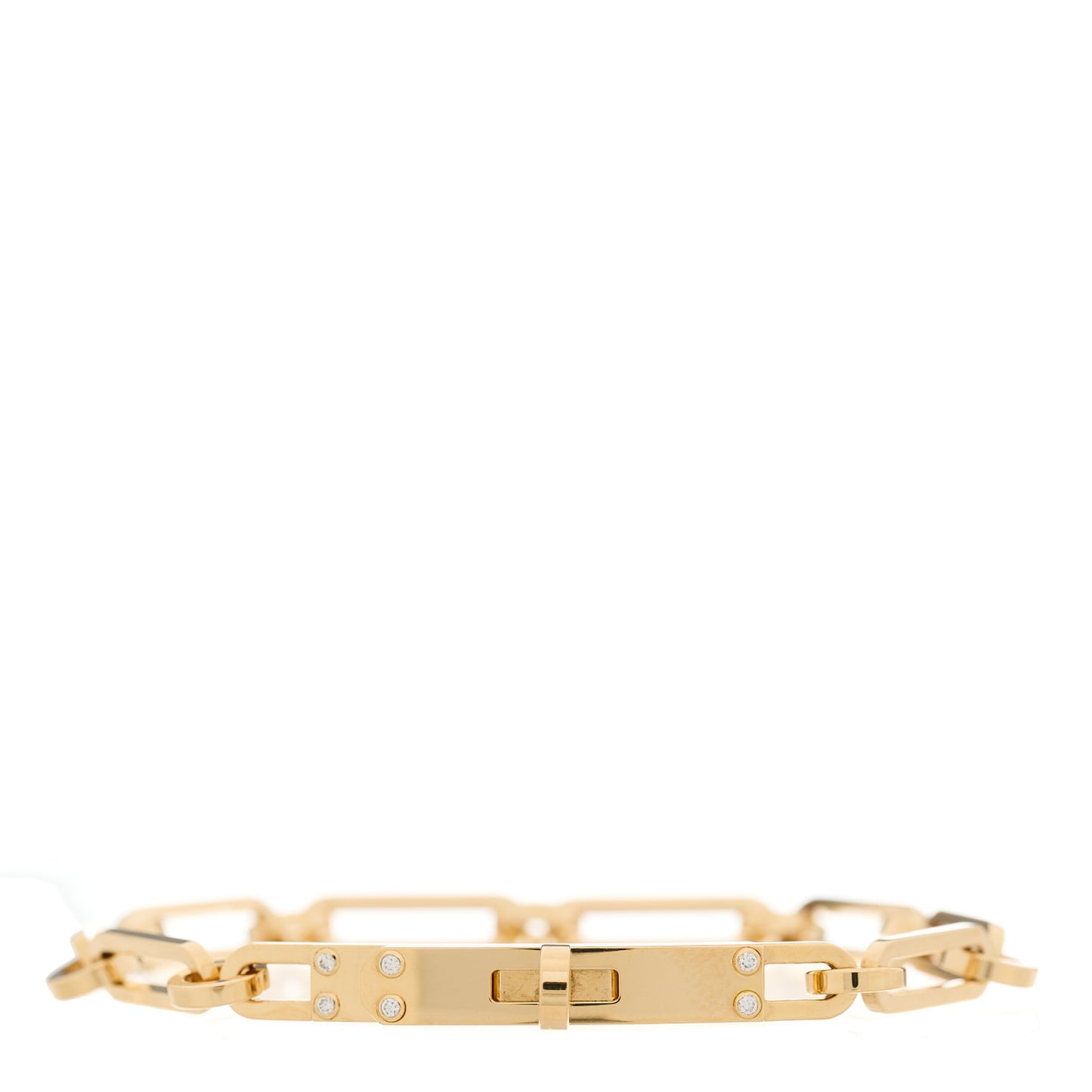 18K Yellow Gold Diamond PM Kelly Chaine Bracelet SH