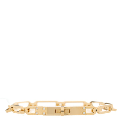 Hermes 18K Yellow Gold Diamond PM Kelly Chaine Bracelet SH 1 of 4