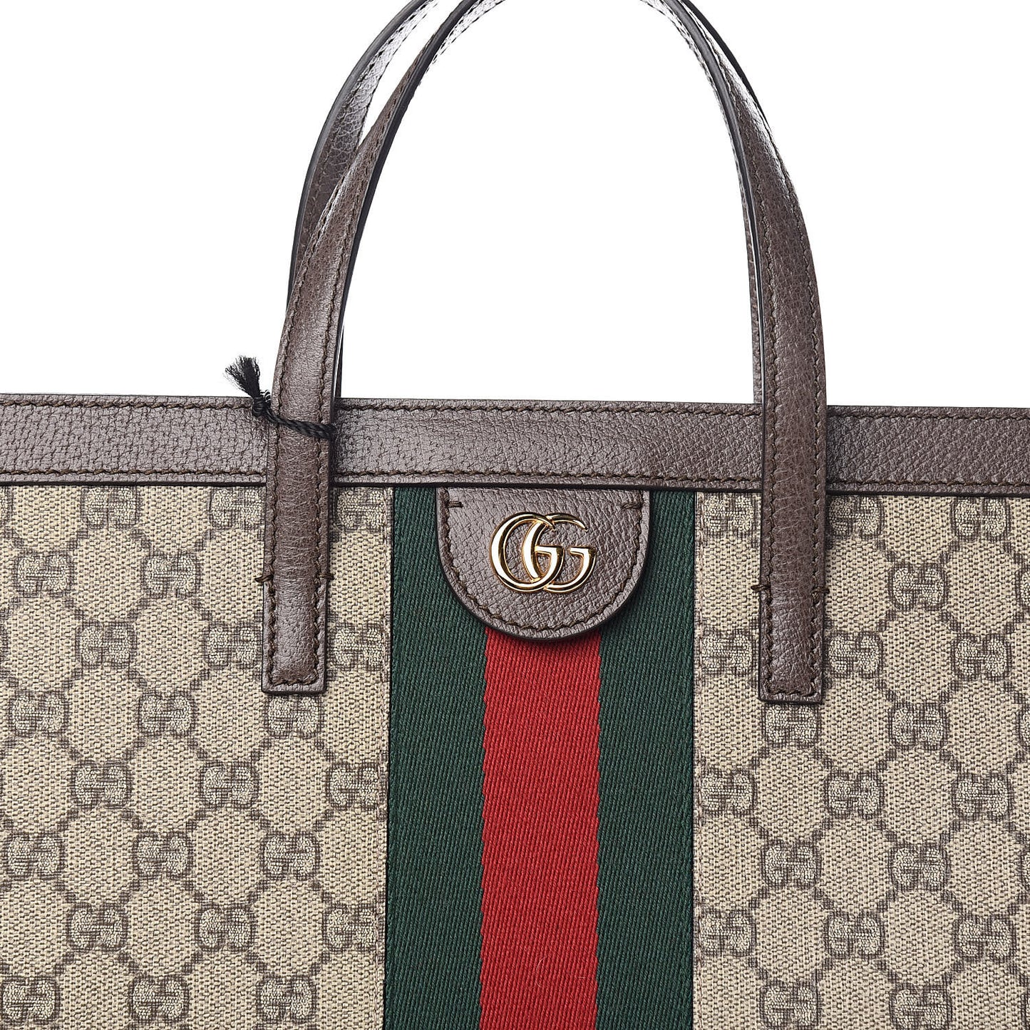 GG Supreme Monogram Web Ophidia Vertical Tote Brown