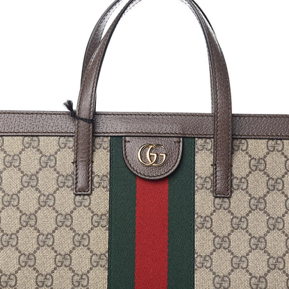 Gucci GG Supreme Monogram Web Ophidia Vertical Tote Brown 10 of 12
