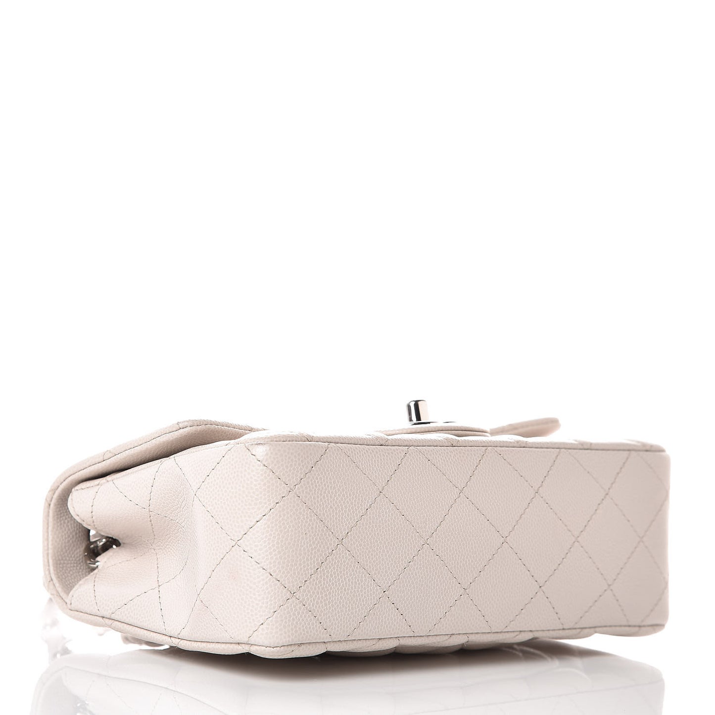 Caviar Quilted Mini Rectangular Flap Ivory