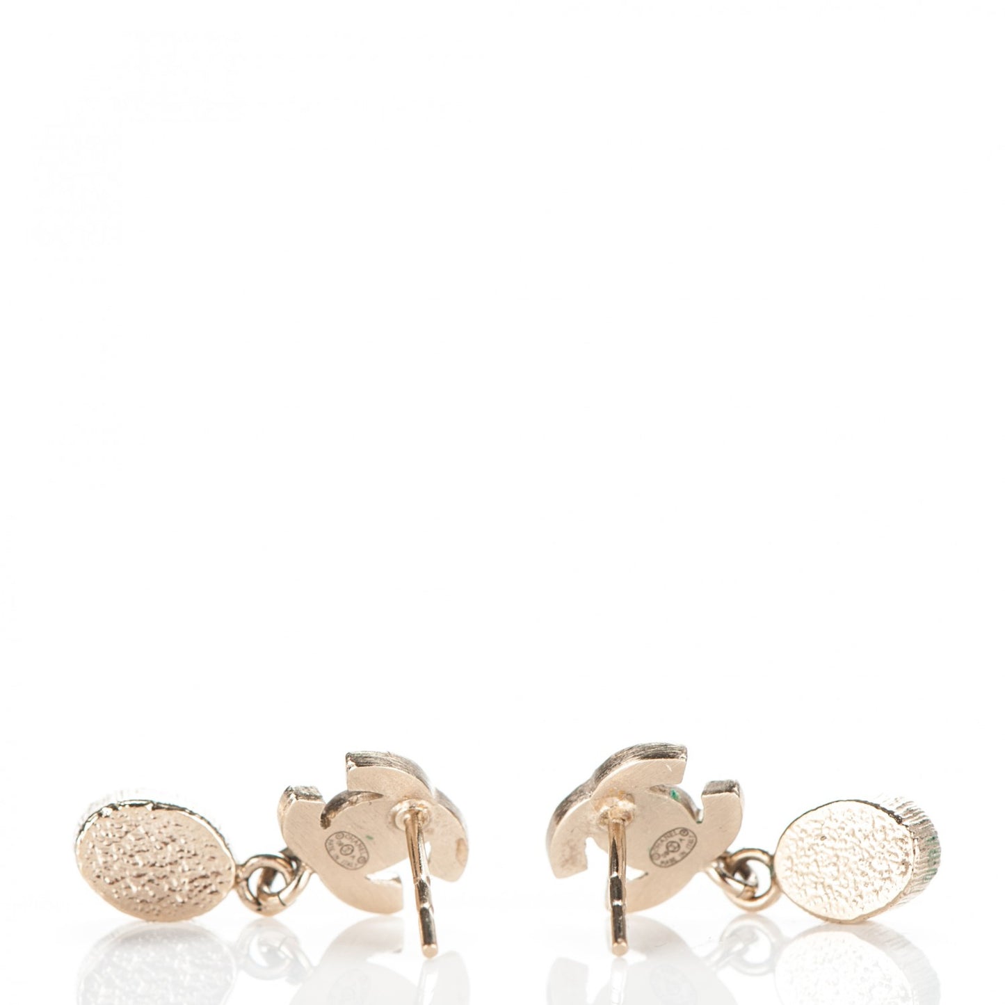 Crystal CC Drop Earrings Gold