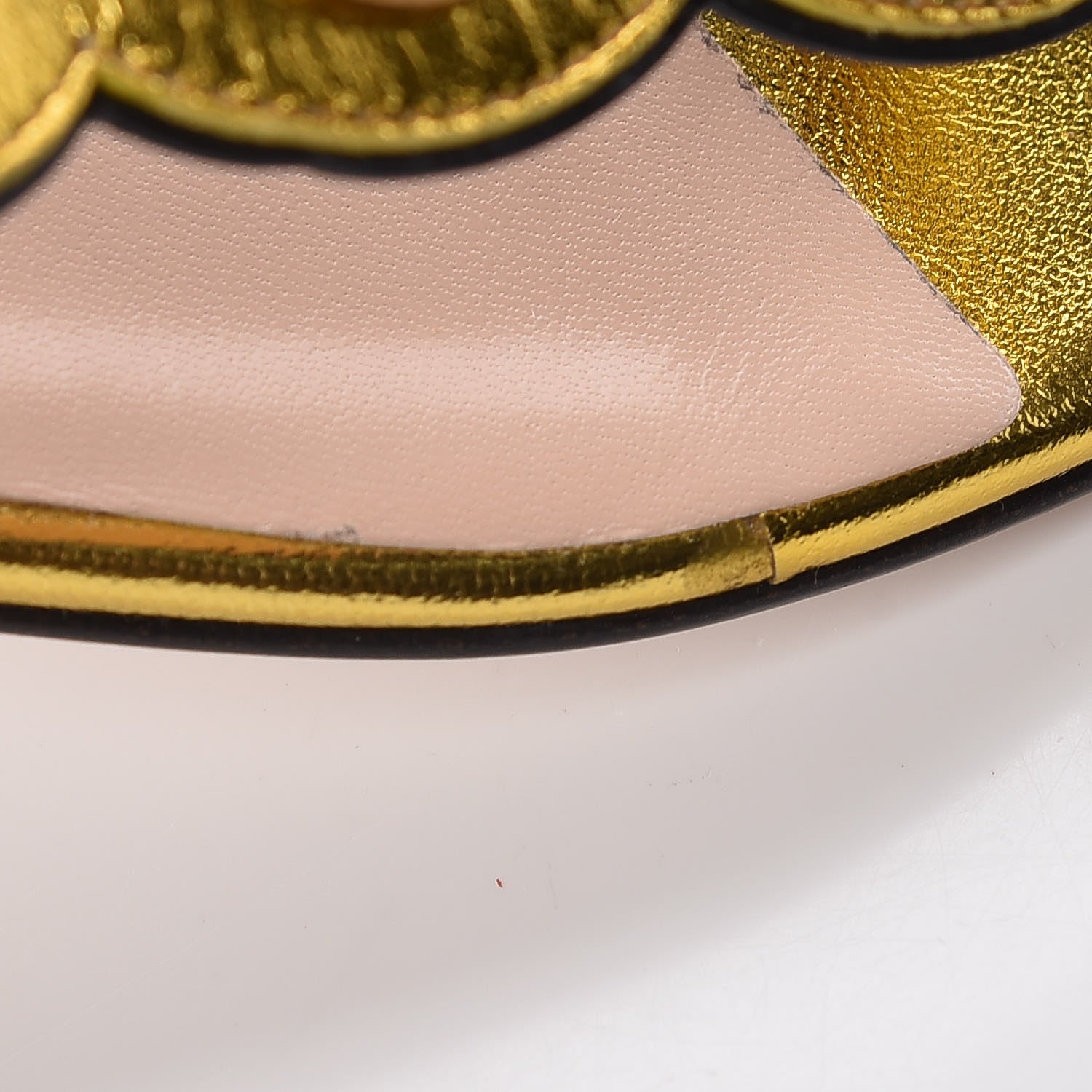 Gucci Metallic Nappa Willow Pearl Thong Sandals 40 Gold 8 of 9