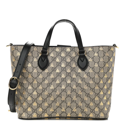 Gucci Soft GG Supreme Monogram Bees Small Crossbody Tote Beige Oro Black 1 of 9
